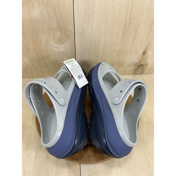Crocs Mega Crush Matte Grey Blue Chunky Platform Sandals Unisex Womens 11 Mens 9 - Picture 6 of 7